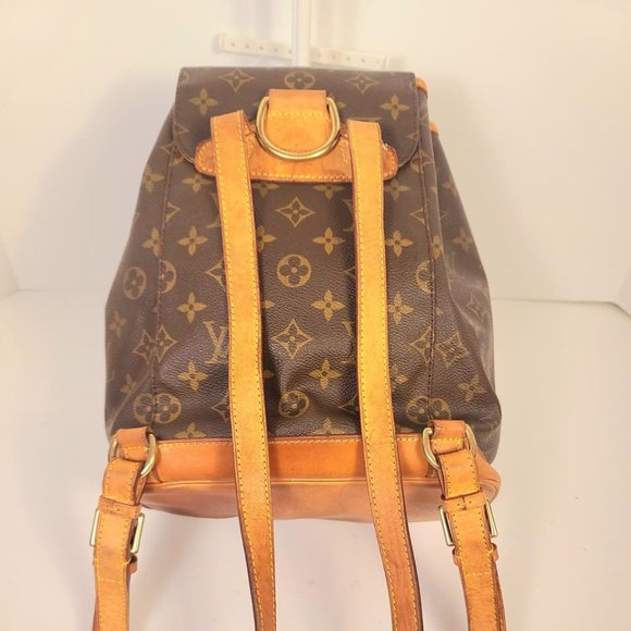 LOUIS VUITTON Montsouris Mm Monogram Brown Coated Canvas Backpack - Picture 6 of 14